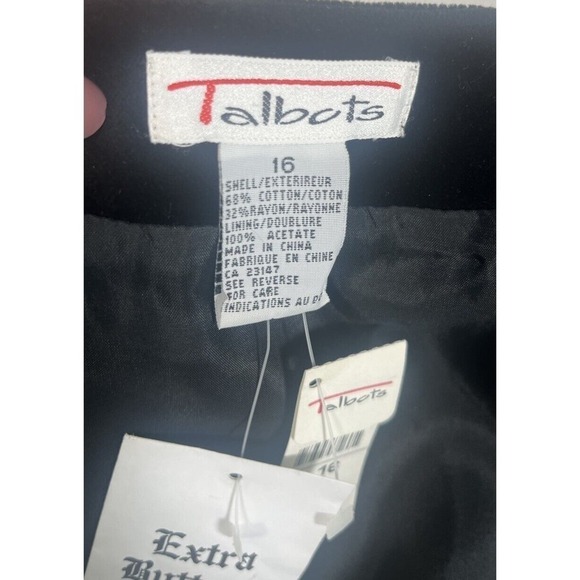 Vintage New Talbots Women's Black Velvet Vest Size 16 Button Made In USA - Picture 3 of 11